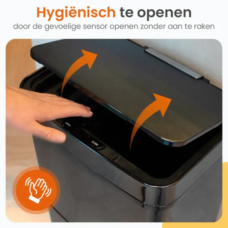 Goliving Automatische Sensor Prullenbak 64 Liter – Afvalemmer keuken - Afvalbak