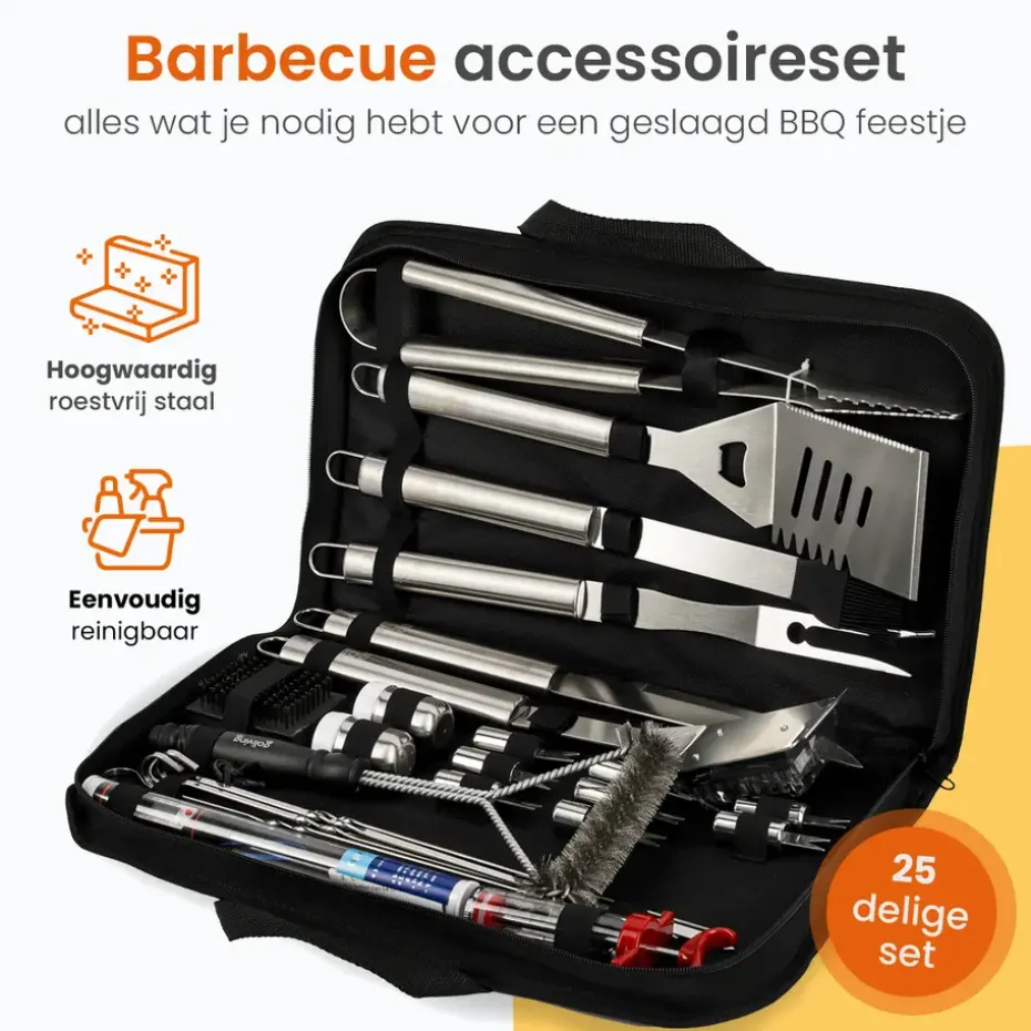Goliving Barbecue Accessoireset - BBQ Gereedschap - 25 Barbecue Accessoires