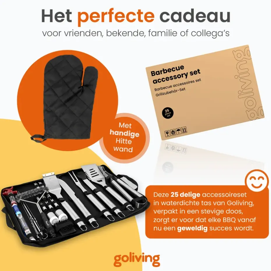 Goliving Barbecue Accessoireset - BBQ Gereedschap - 25 Barbecue Accessoires