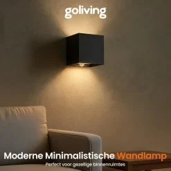 Goliving buitenlamp – Wandlamp - Kubuslamp – LED - Zwart