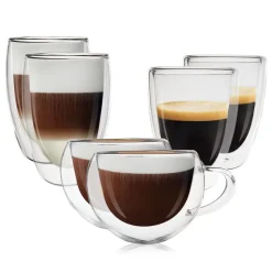 Goliving Dubbelwandige Koffieglazen - Kopjes - Glazen - Set Van 6