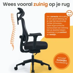Goliving Ergonomische Bureaustoel - Kantoorstoel - Volwassenen - Zwart