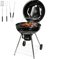 Goliving Houtskool Barbecue - Ø54 cm - Inclusief Accessoires - BBQ op Wielen