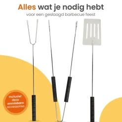 Goliving Houtskool Barbecue - Ø54 cm - Inclusief Accessoires - BBQ op Wielen
