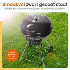Goliving Houtskool Barbecue - Ø54 cm - Inclusief Accessoires - BBQ op Wielen