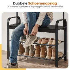 Goliving Kapstok - Garderoberek - Schoenenrek - Staand - Industrieel