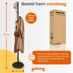 Goliving Kapstok Staand - 8 Haken - Garderoberek - Kapstokken - Kapstokhaak