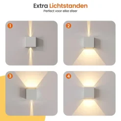 Goliving lamp – Wandlamp - Buitenlamp - LED-verlichting waterdicht - 10x10x10 cm