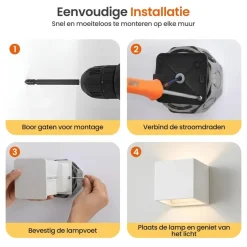 Goliving lamp – Wandlamp - Buitenlamp - LED-verlichting waterdicht - 10x10x10 cm