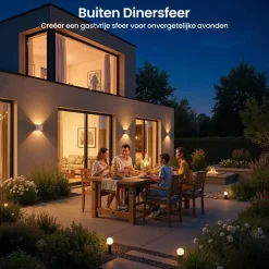 Goliving lamp – Wandlamp - Buitenlamp - LED-verlichting waterdicht - 10x10x10 cm