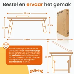 Goliving Laptoptafel - Uitklapbaar 39 cm - Ergonomisch - Laptopstandaard