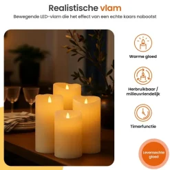 Goliving Led Kaarsen - Bewegende Vlam - Afstandsbediening - Set van 9