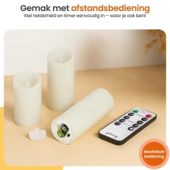 Goliving Led Kaarsen - Bewegende Vlam - Afstandsbediening - Set van 9