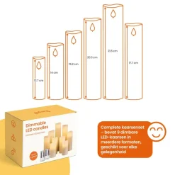 Goliving Led Kaarsen - Bewegende Vlam - Afstandsbediening - Set van 9