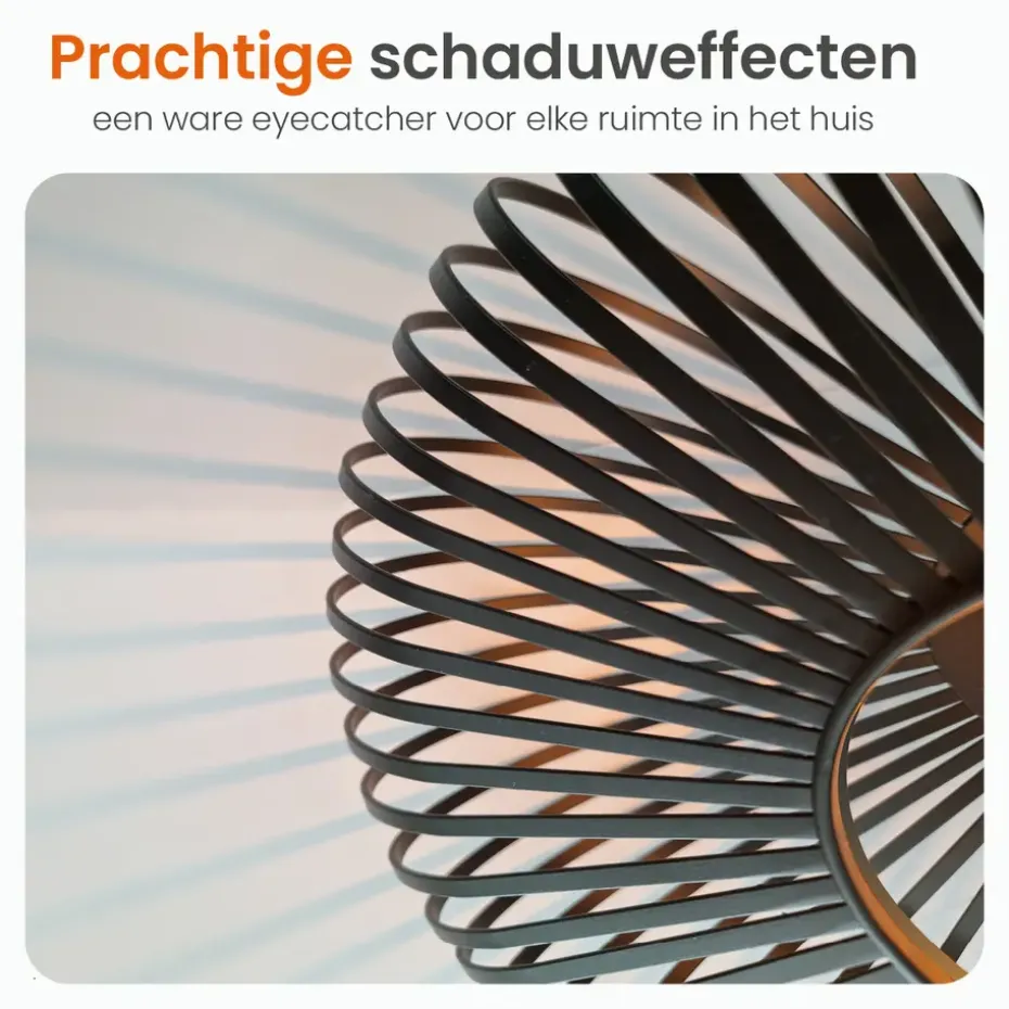 Goliving Plafondlamp - Plafonnière - E27 - Metaal - Ø 40 cm - Zwart