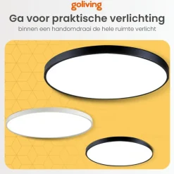 Goliving Plafondlamp - Plafonnière - LED - Ø23cm - Zwart
