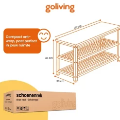 Goliving Schoenenrek - Schoenenbank - Halbank - Industrieel - Bruin