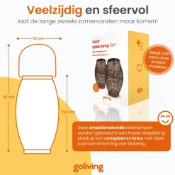 Goliving Solar Tafellamp Zen – 2 Stuks – LED Buitenverlichting - Zonne-energie