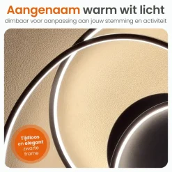 Goliving Spiraal Plafondlamp - Plafonnière - LED - 35w - Ø63cm - Zwart