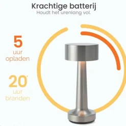 Goliving Tafellamp Oplaadbaar – Draadloos en dimbaar – Moderne touch lamp