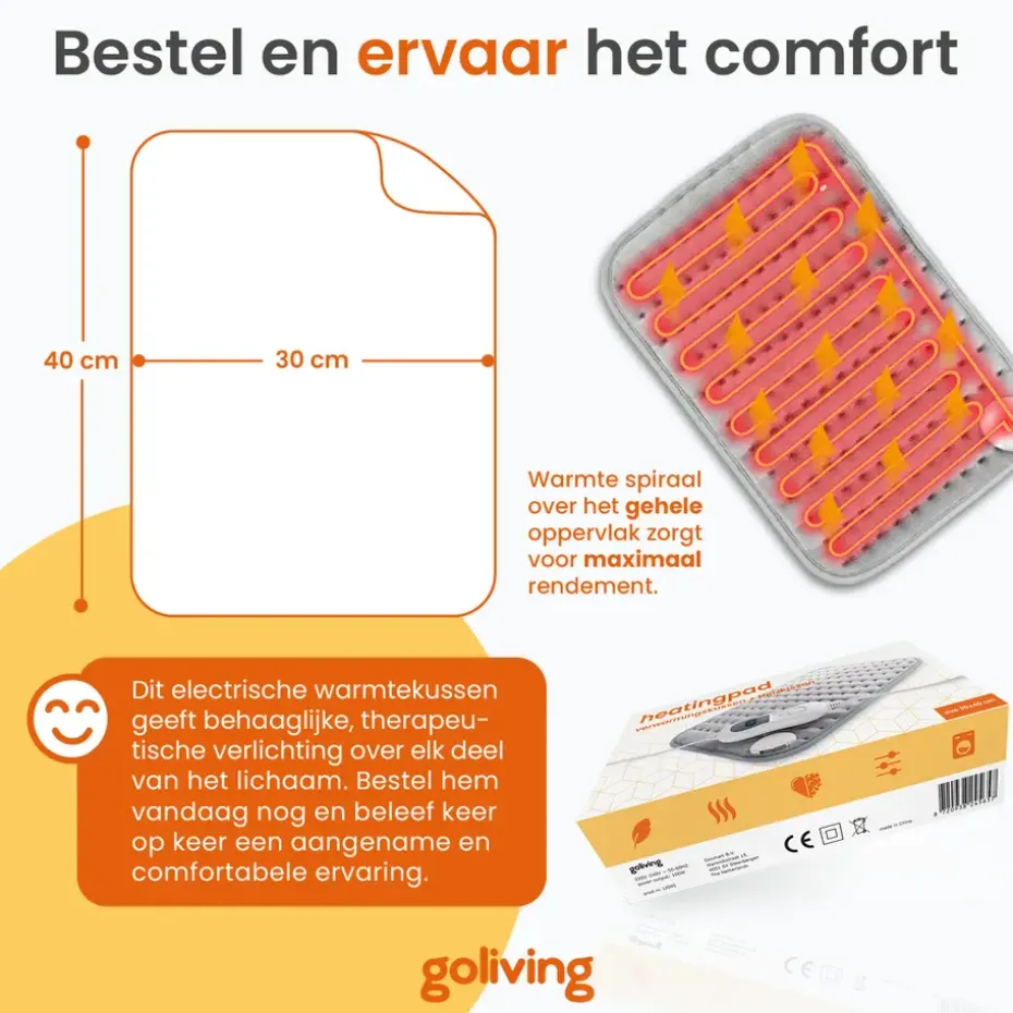 Goliving Warmtekussen - Warmte Kussen Voor Nek en Schouder - 3 Warmtestanden
