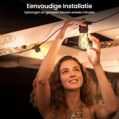 Gologi lichtsnoer buiten en binnen - Lichtslinger 15M - Tuinverlichting LED