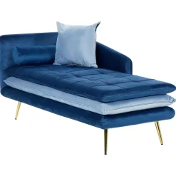 GONESSE - Chaise longue - Blauw - Fluweel