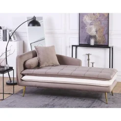 GONESSE - Chaise longue - Bruin - Linkerzijde - Polyester