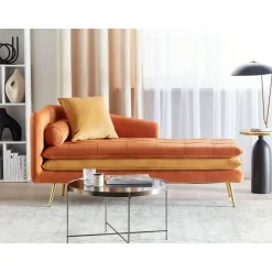 GONESSE - Chaise longue - Oranje - Fluweel