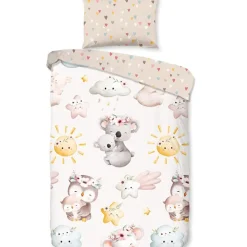 Goodmorning Peuter Koala’s en Uiltjes Dekbedovertrek Zand-Junior (120 x 150 cm)