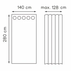 Gordijn Dion - antraciet - 140x280 cm (1 stuk)
