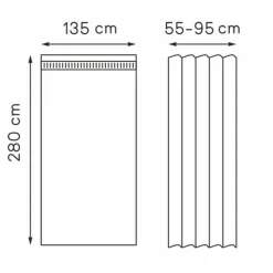 Gordijn Fabian - zand - 135x280 cm (1 stuk)