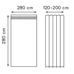 Gordijn Luca XL - zwart - 280x280 cm (1 stuk)