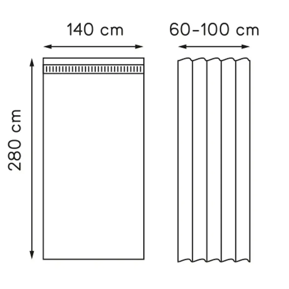 Gordijn Miran - donkergrijs - 140x280 cm (1 stuk)