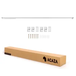 Gordijnrail - uitschuifbaar - van 145 tot 270 cm - aluminium - gebroken wit