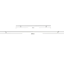 Gordijnroede - Uitschuifbaar - Stang van 125-240 cm - Zilver