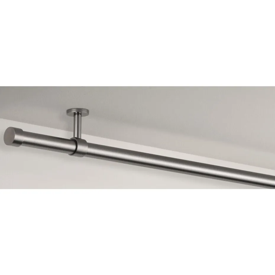 Gordijnroede 120cm - zwart metaal - Ø28mm (2016377)