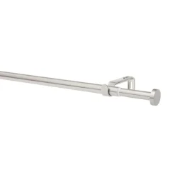 Gordijnroedeset 160-300cm grijs rvs - Ø16-19mm (1208979)