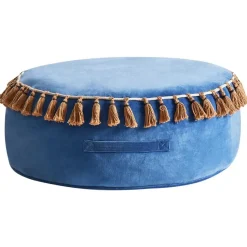 GOTHA - Poef - Blauw - Fluweel
