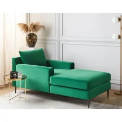 GUERET - Chaise longue - Groen - Symmetrisch - Fluweel