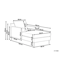 GUERET - Chaise longue - Groen - Symmetrisch - Fluweel