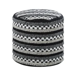 GUNTUR - Poef - Wit - 41 cm - Katoen