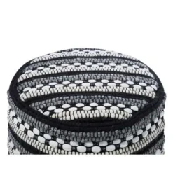 GUNTUR - Poef - Wit - 41 cm - Katoen