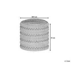 GUNTUR - Poef - Wit - 41 cm - Katoen
