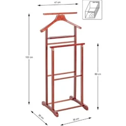 Haku Kledingrek met broekenhanger - Kersenhouten design