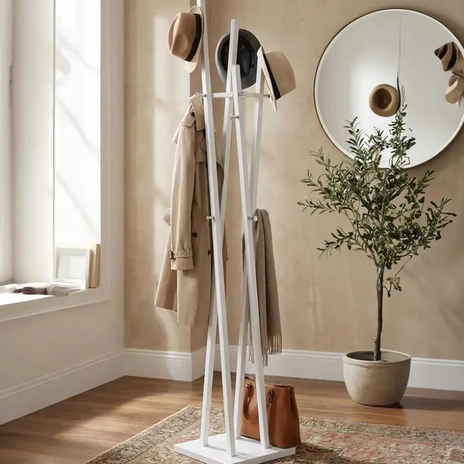 Haku Staande kapstok - 35 x 35 x 192 cm - Wit