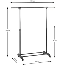 Haku Trolleykapstok - Verchroomd staal - 15 kg draagvermogen - In hoogte