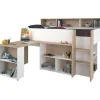 Halfhoogslaper Duffy 90x200cm met bureau - wit / eikdecor