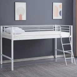 Halfhoogslaper Julie 90x200cm - metaal - mat wit