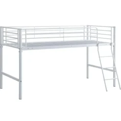 Halfhoogslaper Julie 90x200cm - metaal - mat wit